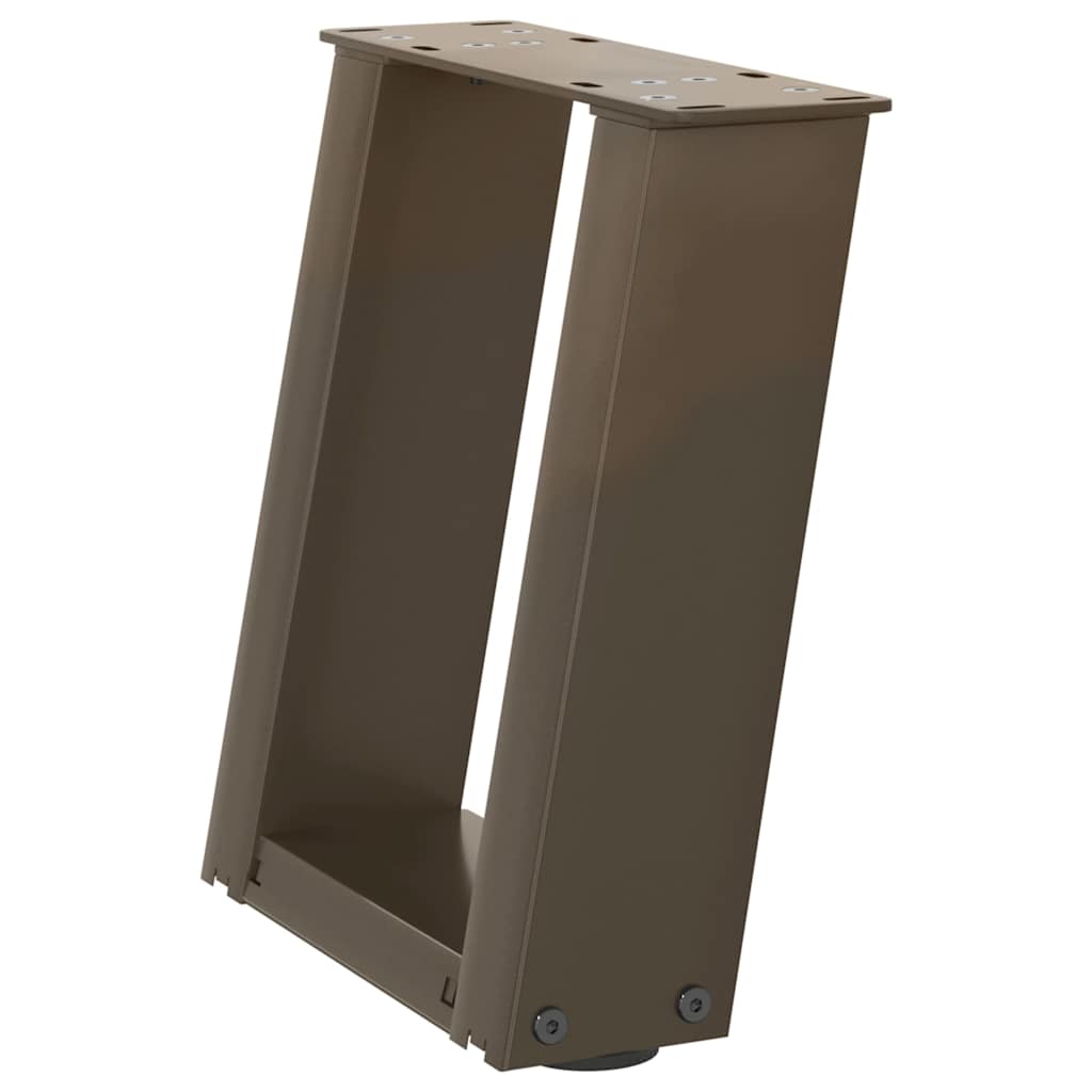Gambe per Tavolino da CaffÃ¨ a Forma di U 2 pz Acciaio Naturale 30x(30-31) cm Acciaio