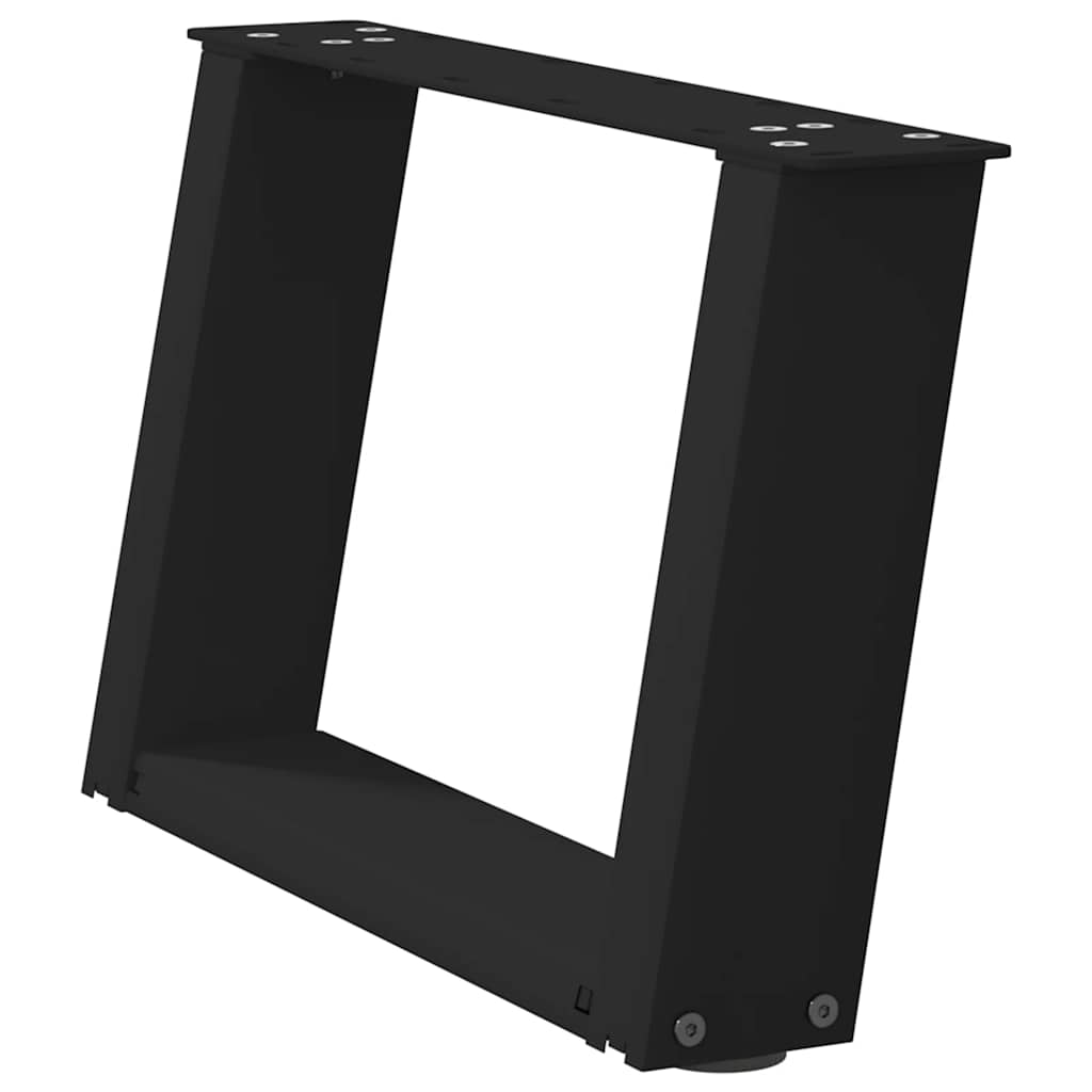 Gambe per Tavolino da CaffÃ¨ a Forma di U 2 pz Nere 40x(30-31) cm Acciaio