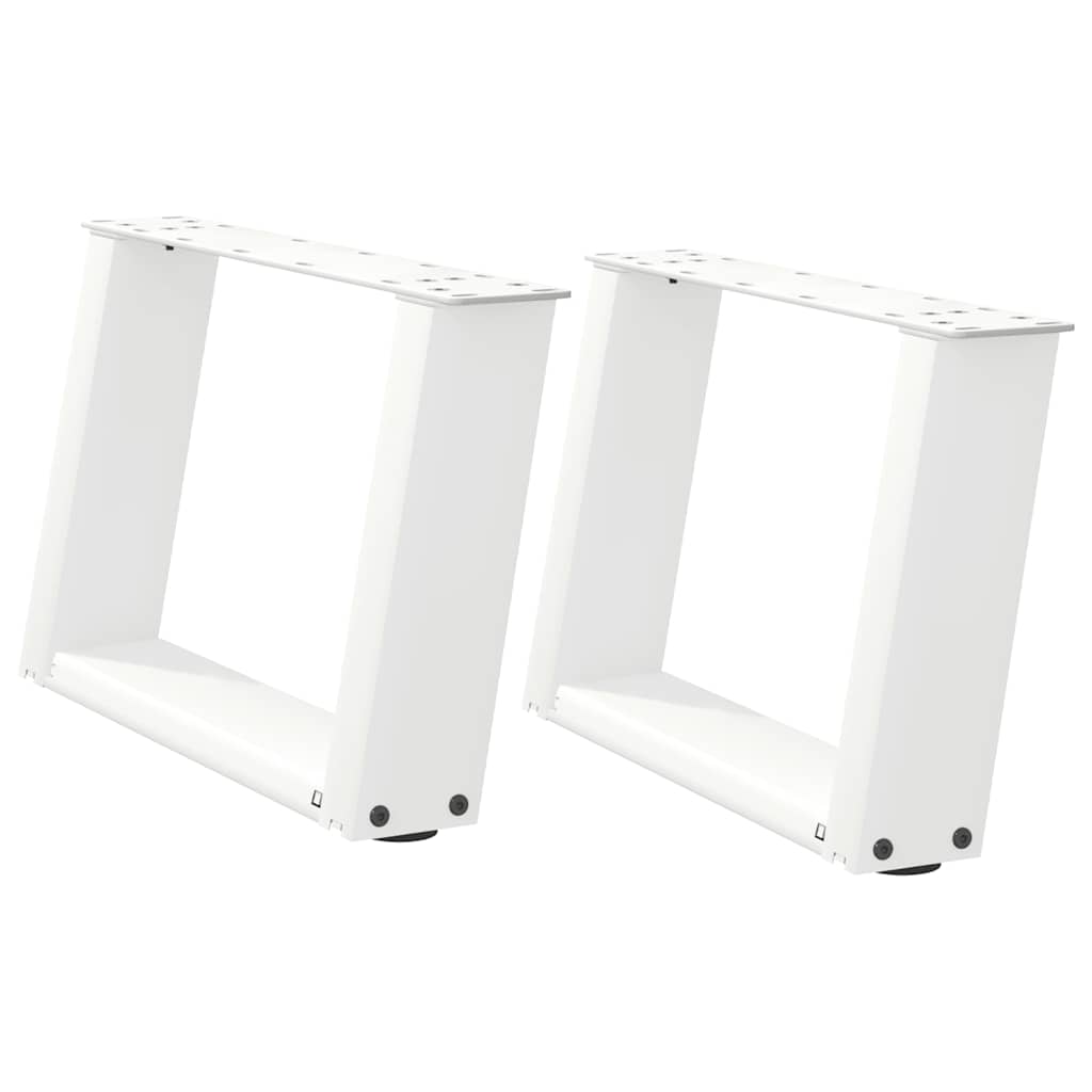 Gambe per Tavolino da CaffÃ¨ a Forma di U 2 pz Bianche 40x(30-31) cm Acciaio