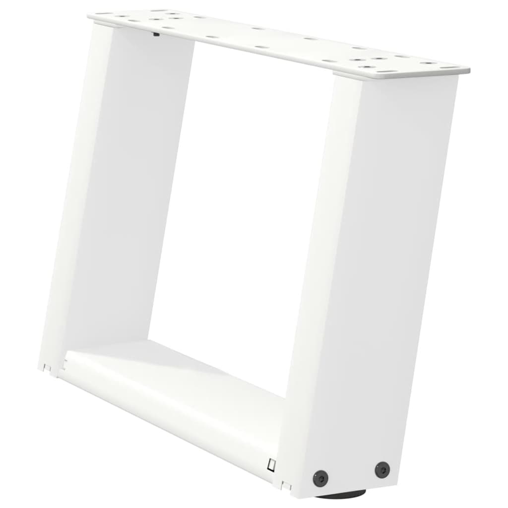 Gambe per Tavolino da CaffÃ¨ a Forma di U 2 pz Bianche 40x(30-31) cm Acciaio