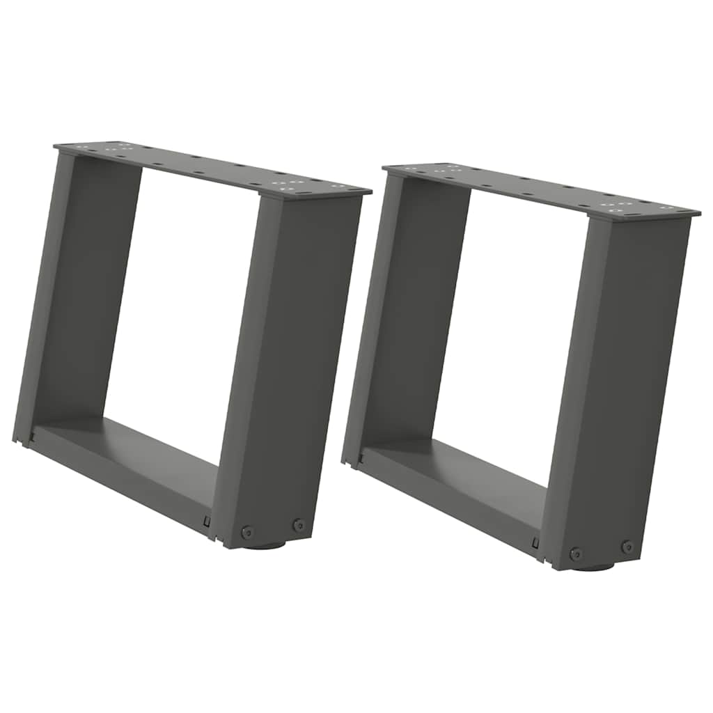 Gambe per Tavolino da CaffÃ¨ a Forma di U 2 pz Antracite 40x(30-31) cm Acciaio