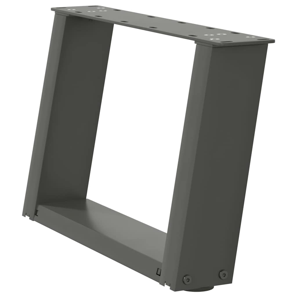 Gambe per Tavolino da CaffÃ¨ a Forma di U 2 pz Antracite 40x(30-31) cm Acciaio