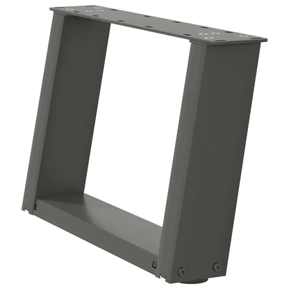 Gambe per Tavolino da CaffÃ¨ a Forma di U 2 pz Antracite 40x(30-31) cm Acciaio