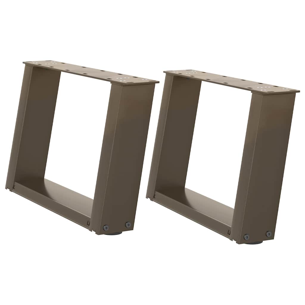 Gambe per Tavolino da CaffÃ¨ a Forma di U 2 pz Acciaio Naturale 40x(30-31) cm Acciaio