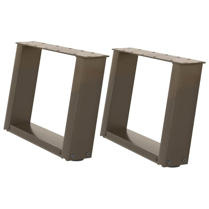 Gambe per Tavolino da CaffÃ¨ a Forma di U 2 pz Acciaio Naturale 40x(30-31) cm Acciaio