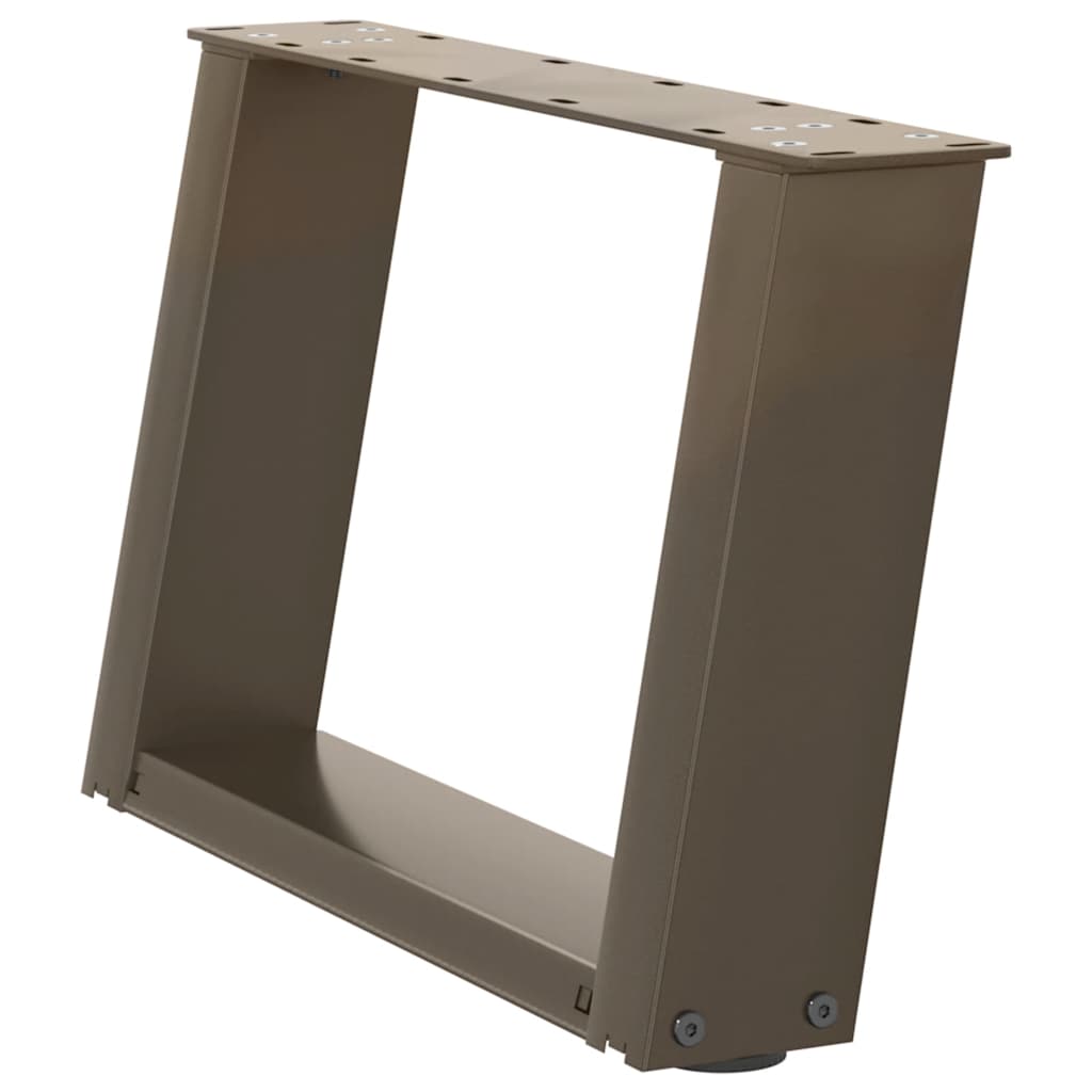 Gambe per Tavolino da CaffÃ¨ a Forma di U 2 pz Acciaio Naturale 40x(30-31) cm Acciaio