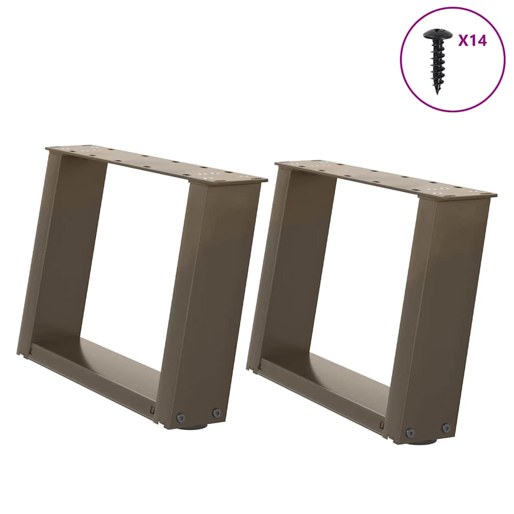 Gambe per Tavolino da CaffÃ¨ a Forma di U 2 pz Acciaio Naturale 50x(30-31) cm Acciaio
