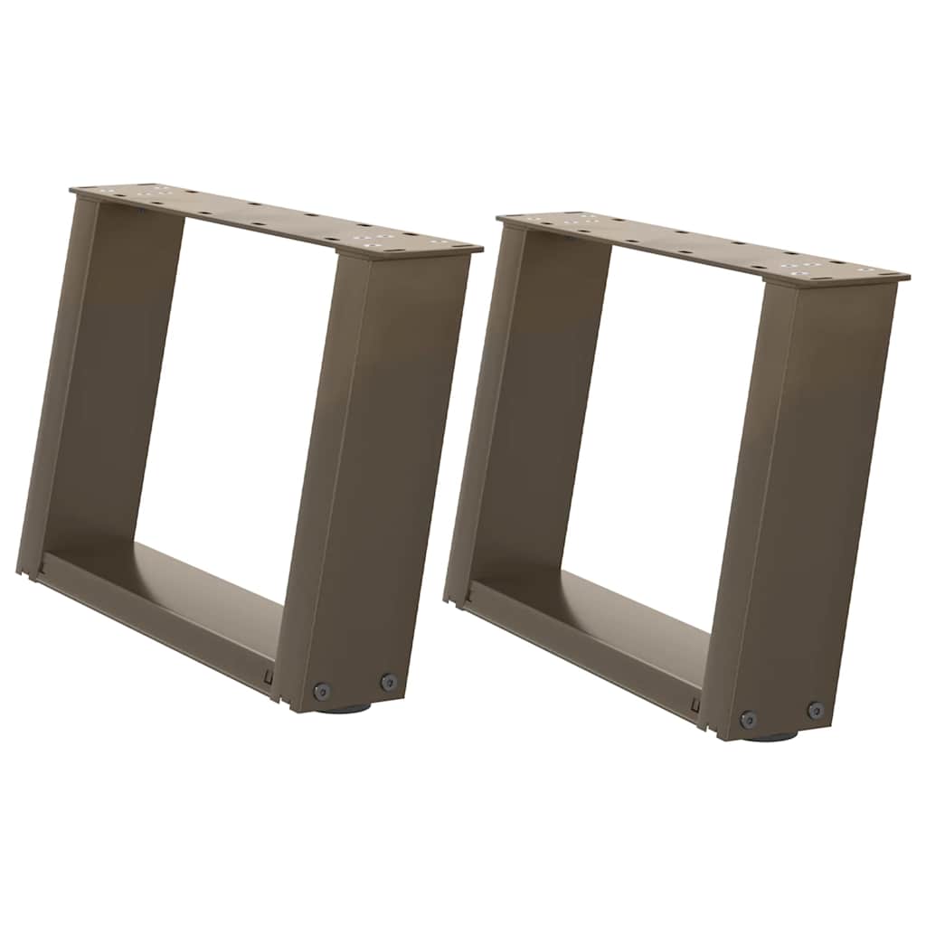 Gambe per Tavolino da CaffÃ¨ a Forma di U 2 pz Acciaio Naturale 50x(30-31) cm Acciaio
