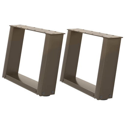 Gambe per Tavolino da CaffÃ¨ a Forma di U 2 pz Acciaio Naturale 50x(30-31) cm Acciaio