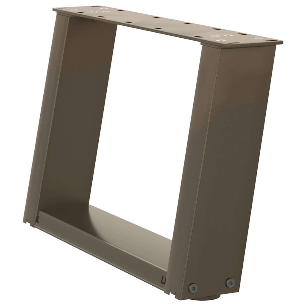 Gambe per Tavolino da CaffÃ¨ a Forma di U 2 pz Acciaio Naturale 50x(30-31) cm Acciaio