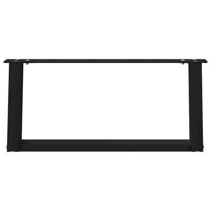 Gambe per Tavolino da CaffÃ¨ a Forma di U 2 pz Nere 60x(30-31) cm Acciaio