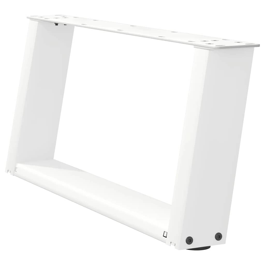 Gambe per Tavolino da CaffÃƒÂ¨ a Forma di U 2 pz Bianche 60x(30-31) cm Acciaio