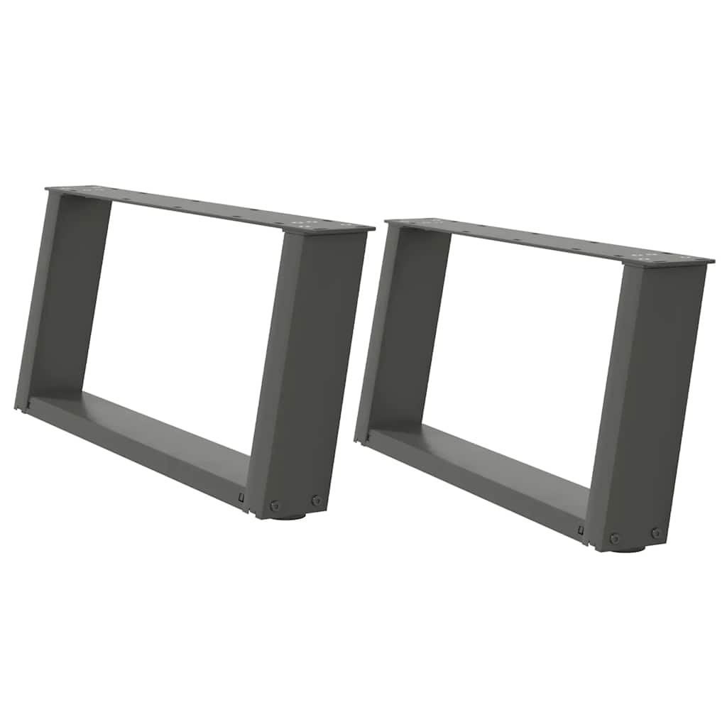 Gambe per Tavolino da CaffÃ¨ a Forma di U 2 pz Antracite 60x(30-31) cm Acciaio