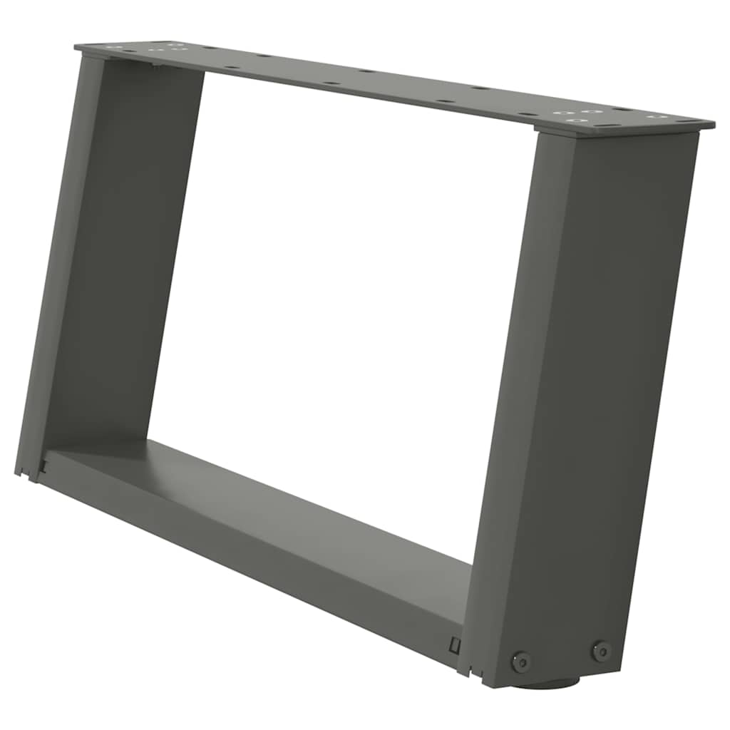 Gambe per Tavolino da CaffÃ¨ a Forma di U 2 pz Antracite 60x(30-31) cm Acciaio