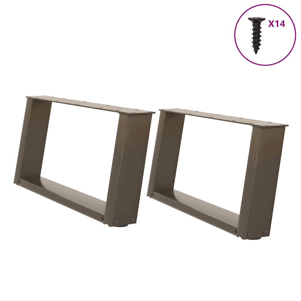 Gambe per Tavolino da CaffÃ¨ a Forma di U 2 pz Acciaio Naturale 60x(30-31) cm Acciaio