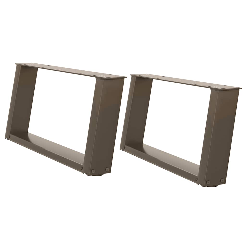 Gambe per Tavolino da CaffÃ¨ a Forma di U 2 pz Acciaio Naturale 60x(30-31) cm Acciaio