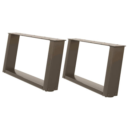 Gambe per Tavolino da CaffÃ¨ a Forma di U 2 pz Acciaio Naturale 60x(30-31) cm Acciaio