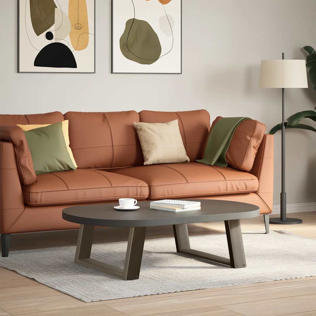 Gambe per Tavolino da CaffÃ¨ a Forma di U 2 pz Acciaio Naturale 60x(30-31) cm Acciaio