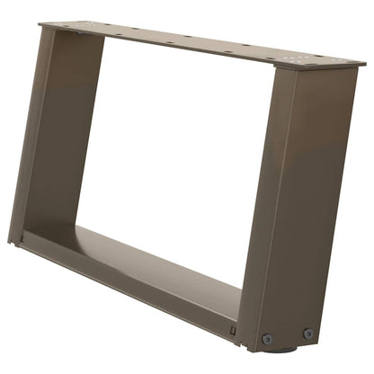 Gambe per Tavolino da CaffÃ¨ a Forma di U 2 pz Acciaio Naturale 60x(30-31) cm Acciaio