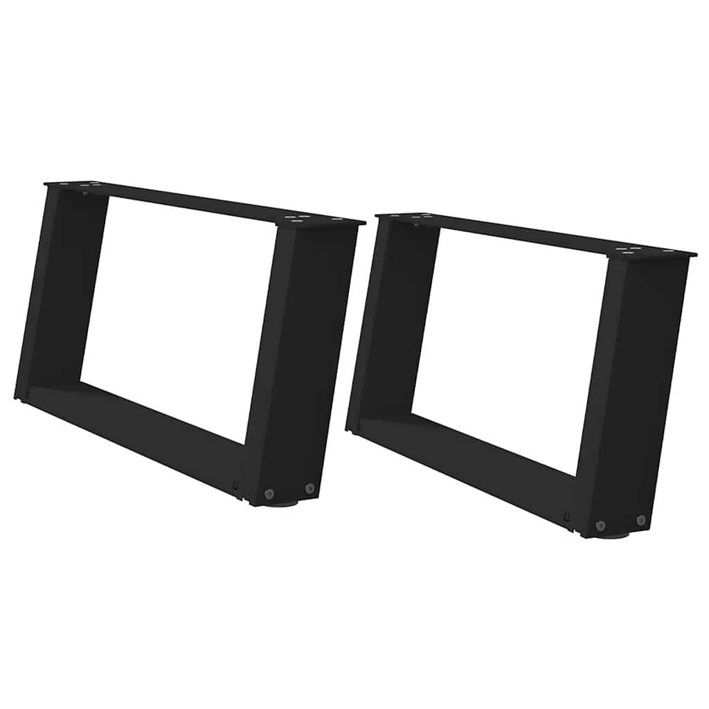 Gambe per Tavolino da CaffÃ¨ a Forma di U 2 pz Nere 70x(30-31) cm Acciaio