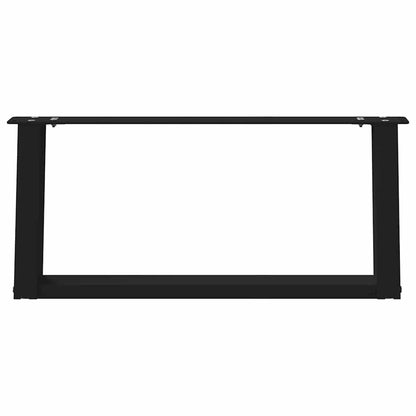 Gambe per Tavolino da CaffÃ¨ a Forma di U 2 pz Nere 70x(30-31) cm Acciaio