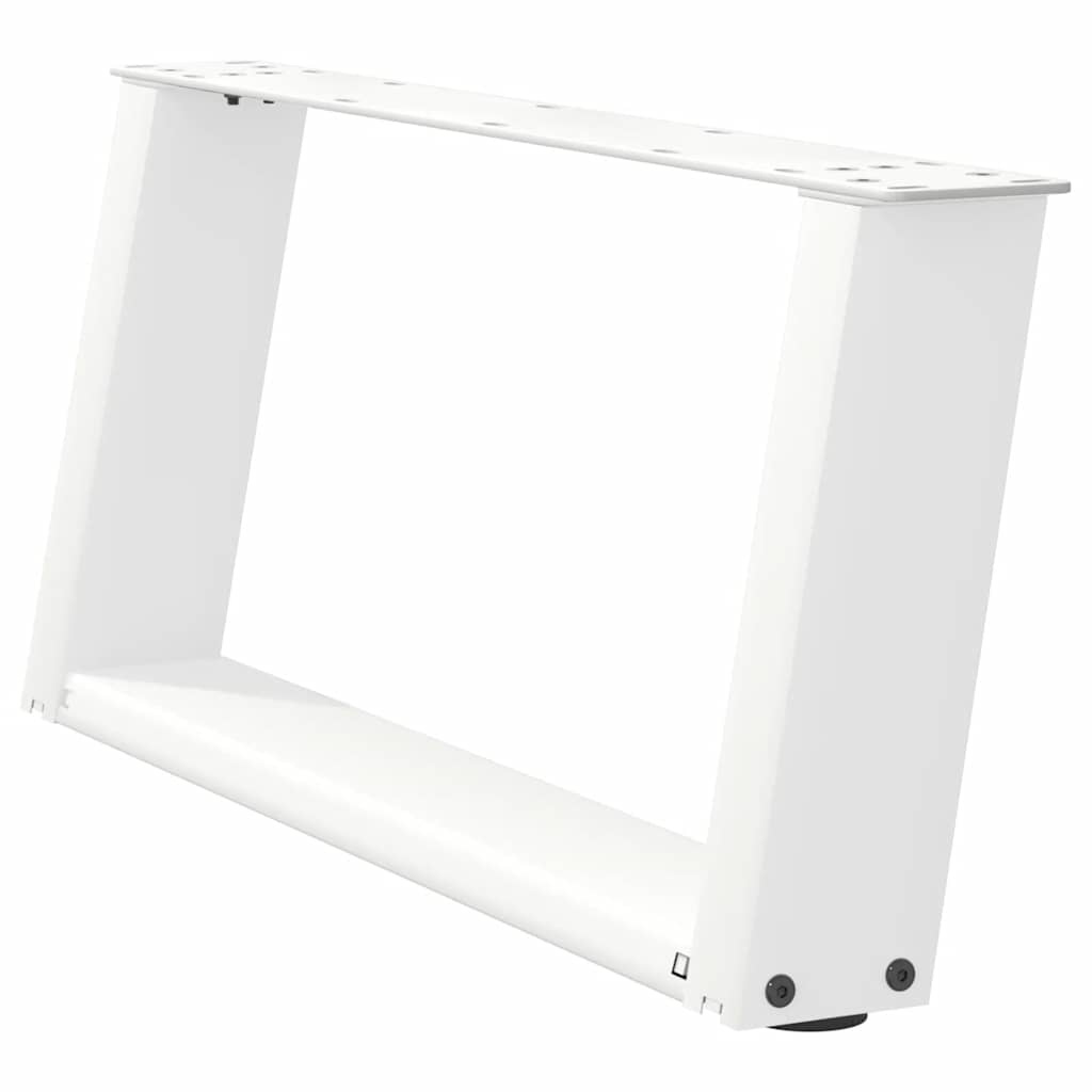 Gambe per Tavolino da CaffÃ¨ a Forma di U 2 pz Bianche 70x(30-31) cm Acciaio