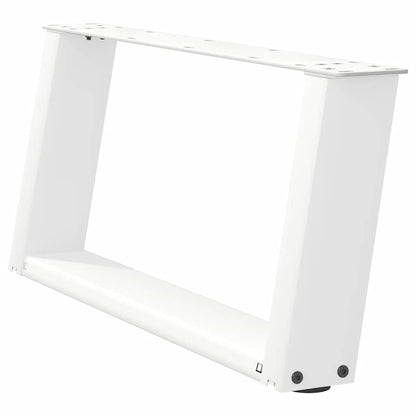 Gambe per Tavolino da CaffÃ¨ a Forma di U 2 pz Bianche 70x(30-31) cm Acciaio