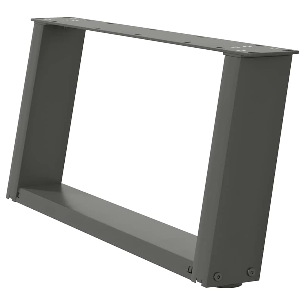 Gambe per Tavolino da CaffÃ¨ a Forma di U 2 pz Antracite 70x(30-31) cm Acciaio