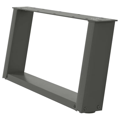 Gambe per Tavolino da CaffÃ¨ a Forma di U 2 pz Antracite 70x(30-31) cm Acciaio