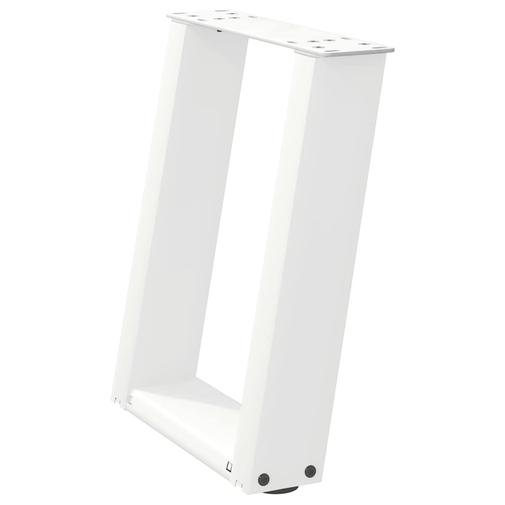 Gambe per Tavolino da CaffÃ¨ a Forma di U 2 pz Bianche 28x(42-43) cm Acciaio