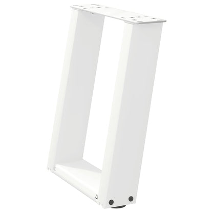 Gambe per Tavolino da CaffÃ¨ a Forma di U 2 pz Bianche 28x(42-43) cm Acciaio