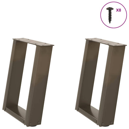 Gambe per Tavolino da CaffÃ¨ a Forma di U 2 pz Acciaio Naturale 28x(42-43) cm Acciaio
