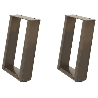 Gambe per Tavolino da CaffÃ¨ a Forma di U 2 pz Acciaio Naturale 28x(42-43) cm Acciaio