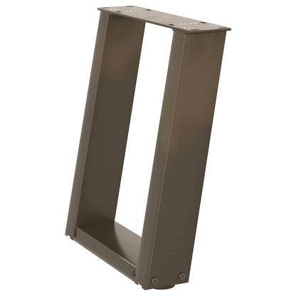 Gambe per Tavolino da CaffÃ¨ a Forma di U 2 pz Acciaio Naturale 28x(42-43) cm Acciaio