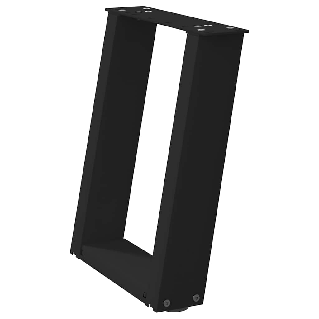 Gambe per Tavolino da CaffÃ¨ a Forma di U 2 pz Nere 38x(42-43) cm Acciaio