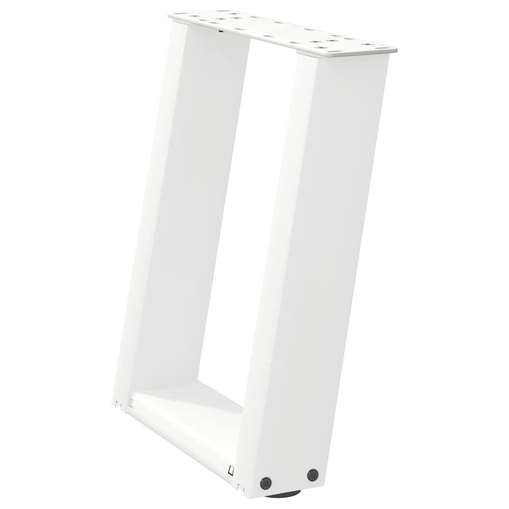 Gambe per Tavolino da CaffÃ¨ a Forma di U 2 pz Bianche 38x(42-43) cm Acciaio
