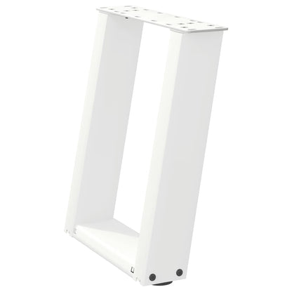 Gambe per Tavolino da CaffÃ¨ a Forma di U 2 pz Bianche 38x(42-43) cm Acciaio