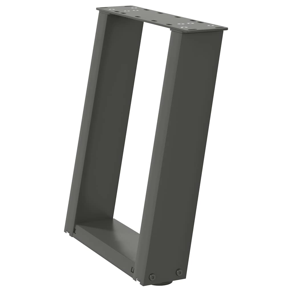 Gambe per Tavolino da CaffÃ¨ a Forma di U 2 pz Antracite 38x(42-43) cm Acciaio