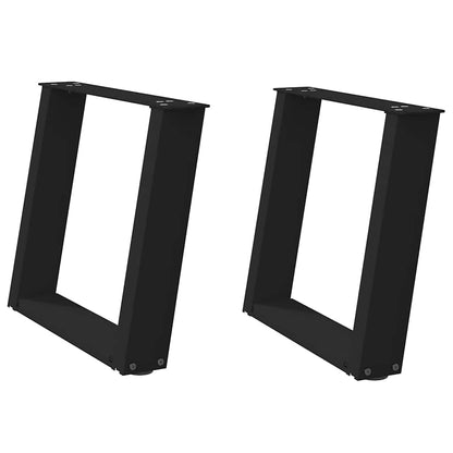 Gambe per Tavolino da CaffÃ¨ a Forma di U 2 pz Nere 50x(42-43) cm Acciaio