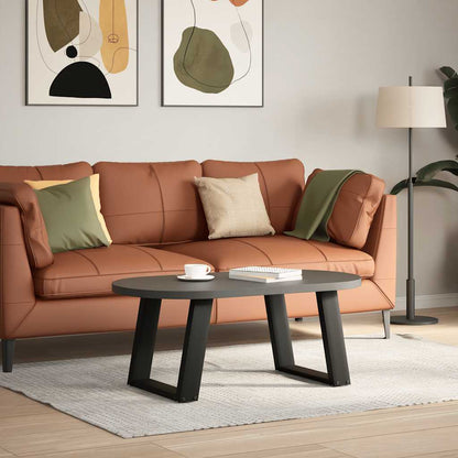 Gambe per Tavolino da CaffÃ¨ a Forma di U 2 pz Nere 50x(42-43) cm Acciaio