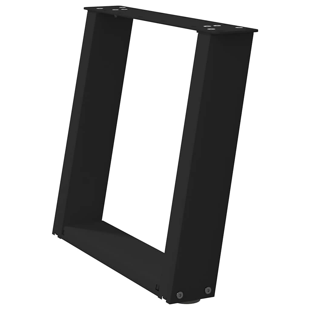 Gambe per Tavolino da CaffÃ¨ a Forma di U 2 pz Nere 50x(42-43) cm Acciaio