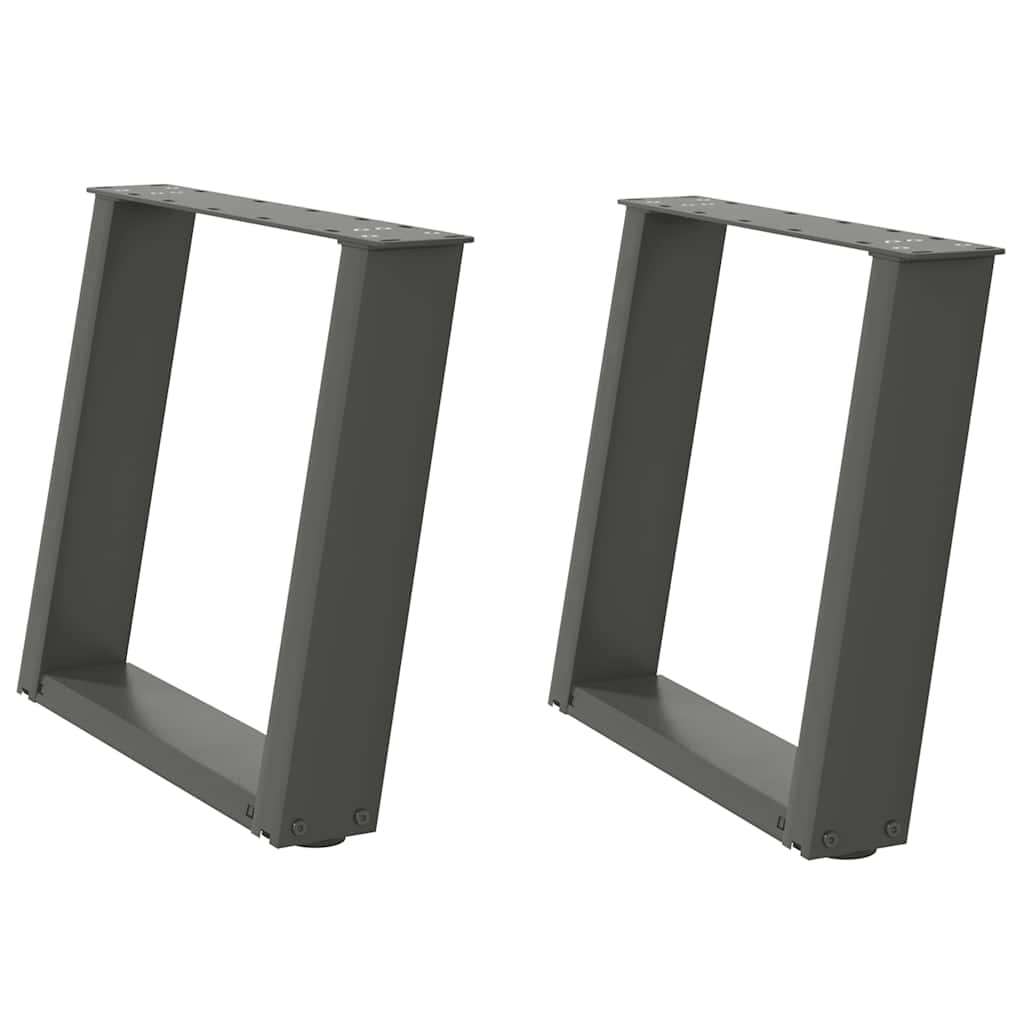 Gambe per Tavolino da CaffÃ¨ a Forma di U 2 pz Antracite 50x(42-43) cm Acciaio