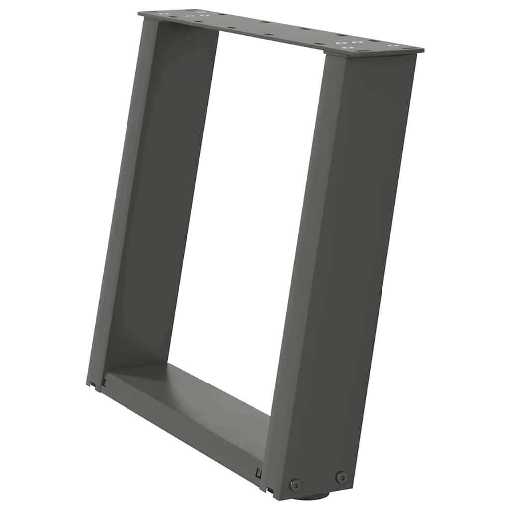 Gambe per Tavolino da CaffÃ¨ a Forma di U 2 pz Antracite 50x(42-43) cm Acciaio