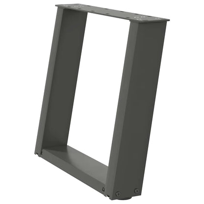 Gambe per Tavolino da CaffÃ¨ a Forma di U 2 pz Antracite 50x(42-43) cm Acciaio