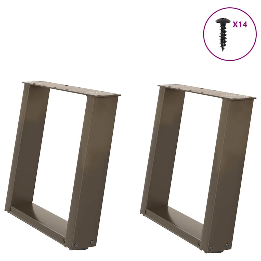 Gambe per Tavolino da CaffÃ¨ a Forma di U 2 pz Acciaio Naturale 50x(42-43) cm Acciaio