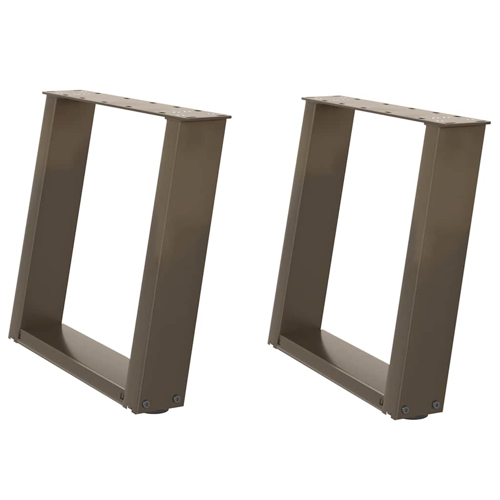 Gambe per Tavolino da CaffÃ¨ a Forma di U 2 pz Acciaio Naturale 50x(42-43) cm Acciaio