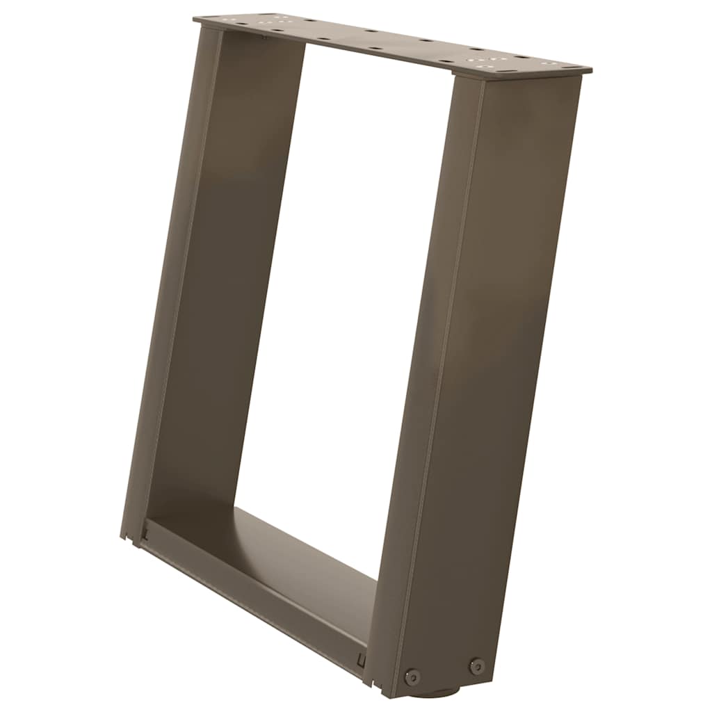 Gambe per Tavolino da CaffÃ¨ a Forma di U 2 pz Acciaio Naturale 50x(42-43) cm Acciaio