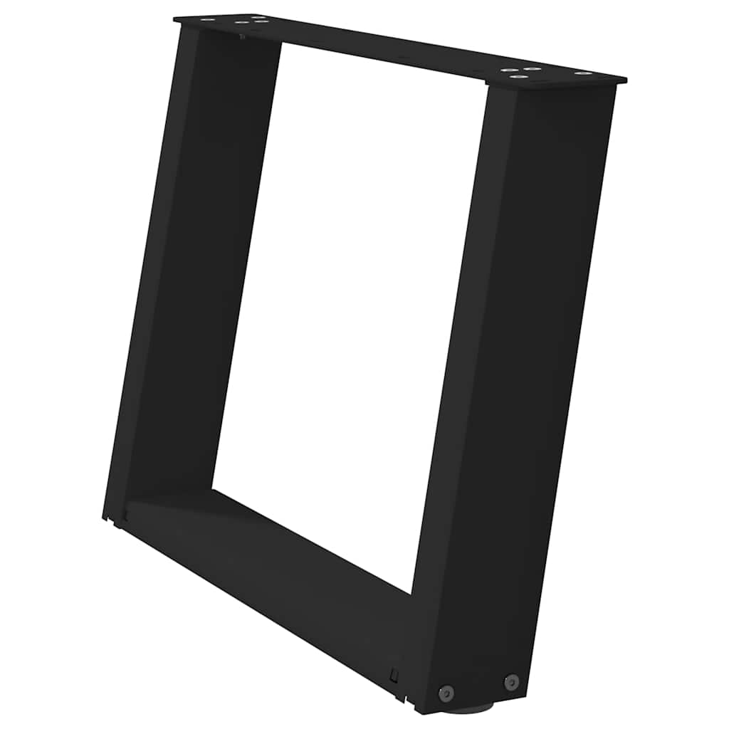 Gambe per Tavolino da CaffÃ¨ a Forma di U 2 pz Nere 60x(42-43) cm Acciaio