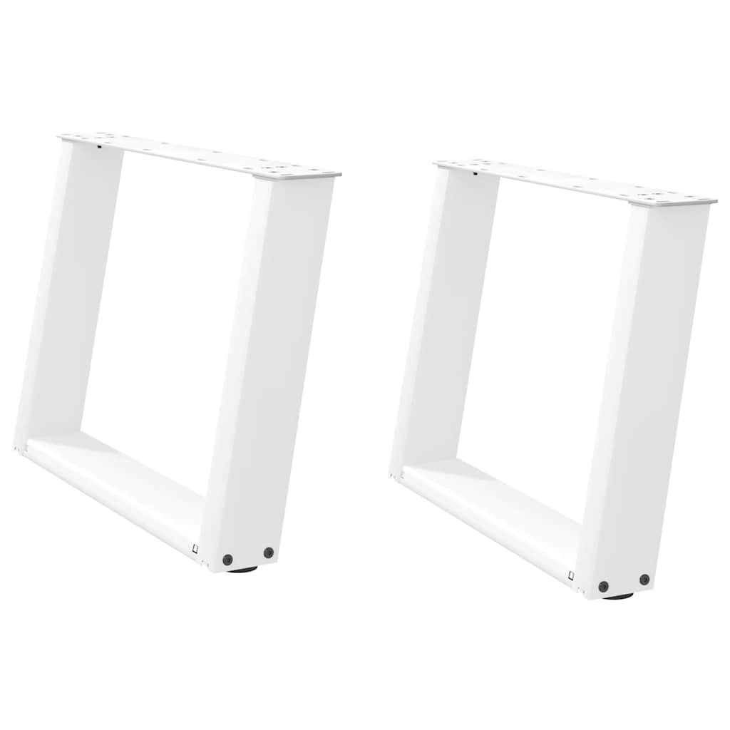 Gambe per Tavolino da CaffÃ¨ a Forma di U 2 pz Bianche 60x(42-43) cm Acciaio