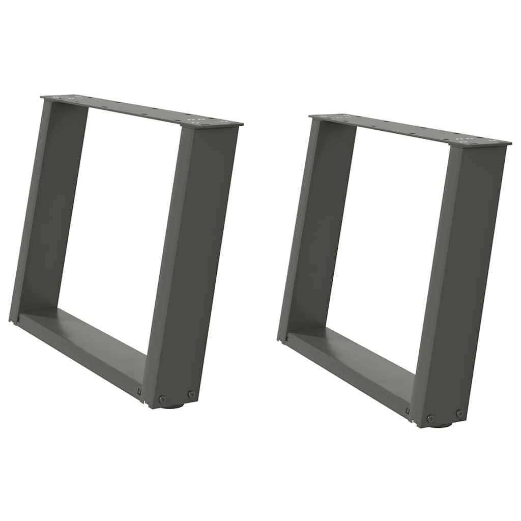 Gambe per Tavolino da CaffÃ¨ a Forma di U 2 pz Antracite 60x(42-43) cm Acciaio
